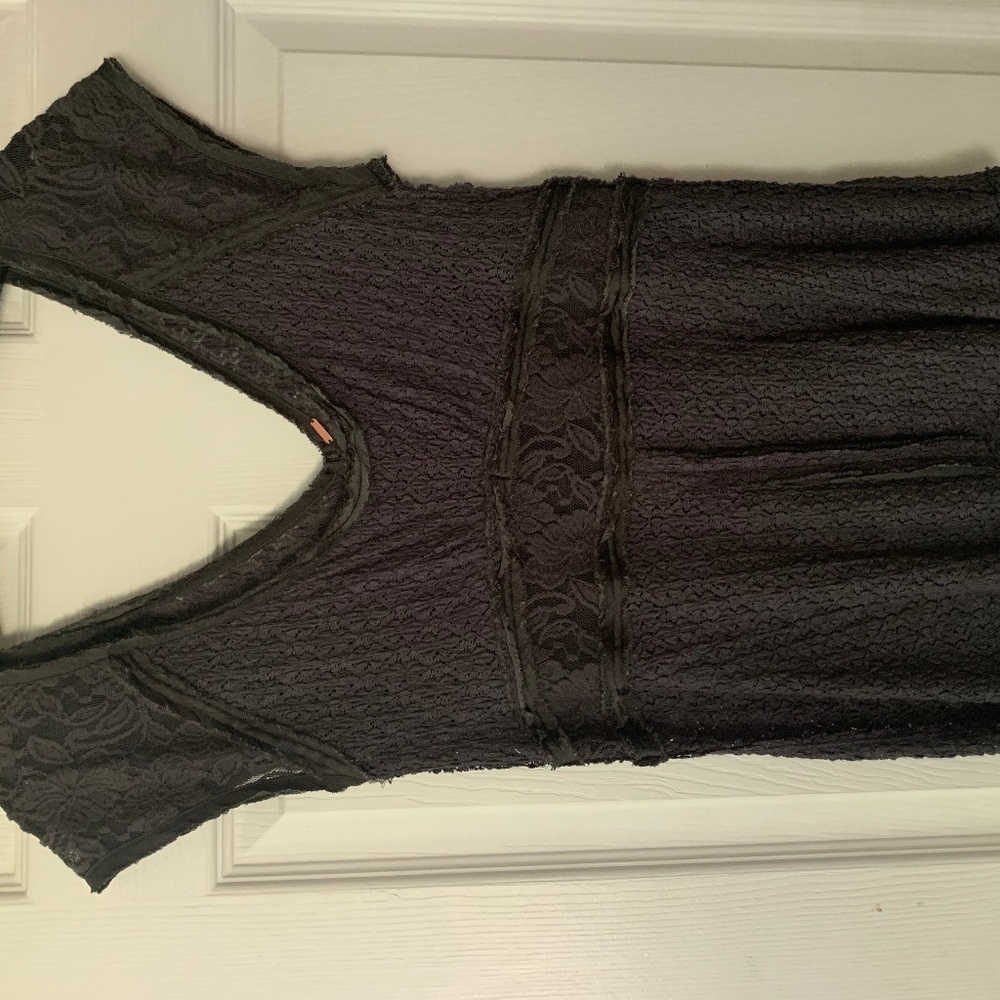 Grey Lace Free People Top